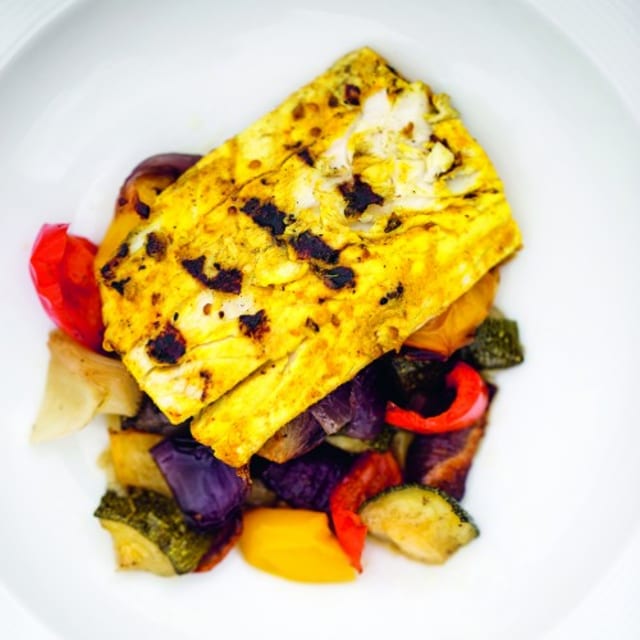 CHARGRILLED SEA BASS.